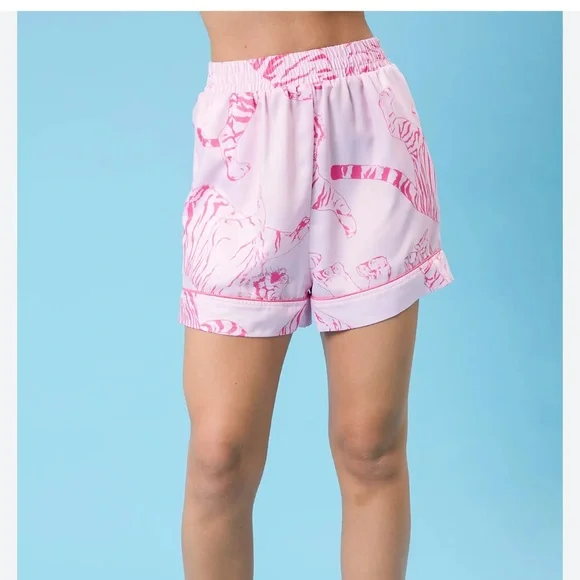 Peach Love‎ California Fashion V Neck Tiger Cheetah Print Sling Home Pajamas Set - Picture 4 of 15